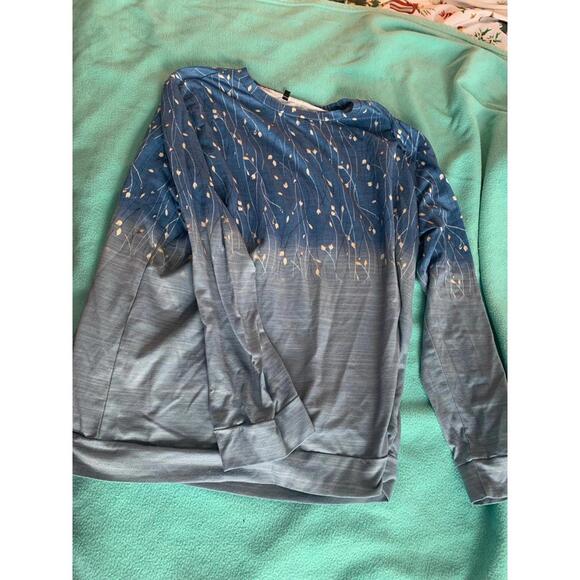 Womens No brand/Unsure 3xl Long Sleeve Light Blue/ Dark blue Ombré Sweater - Picture 3 of 5